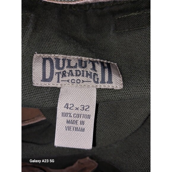 Duluth Trading Men's Fire Hose Relaxed Fit Cargo Work Pants 42x32 Green - Picture 5 of 6